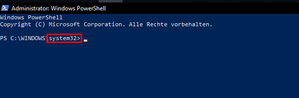 Prüfe das im Pfad auch system32 vorhanden ist