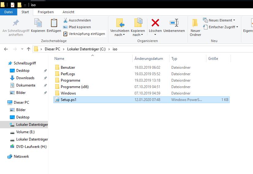 Setup.ps1 Powershell-script im iso ordner