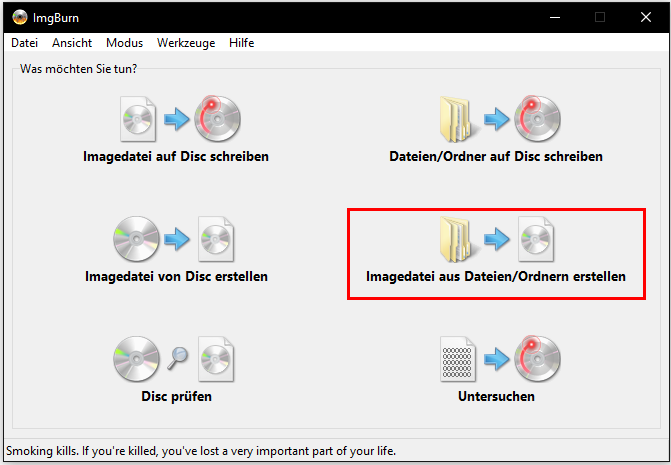 ImgBurn: ISO aus Ordner erstellen